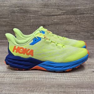 Hoka One One Speedgoat 5 Youth Sz 6 Women's Sz 7.5 Yellow Blue Trail Hiking Shoe
